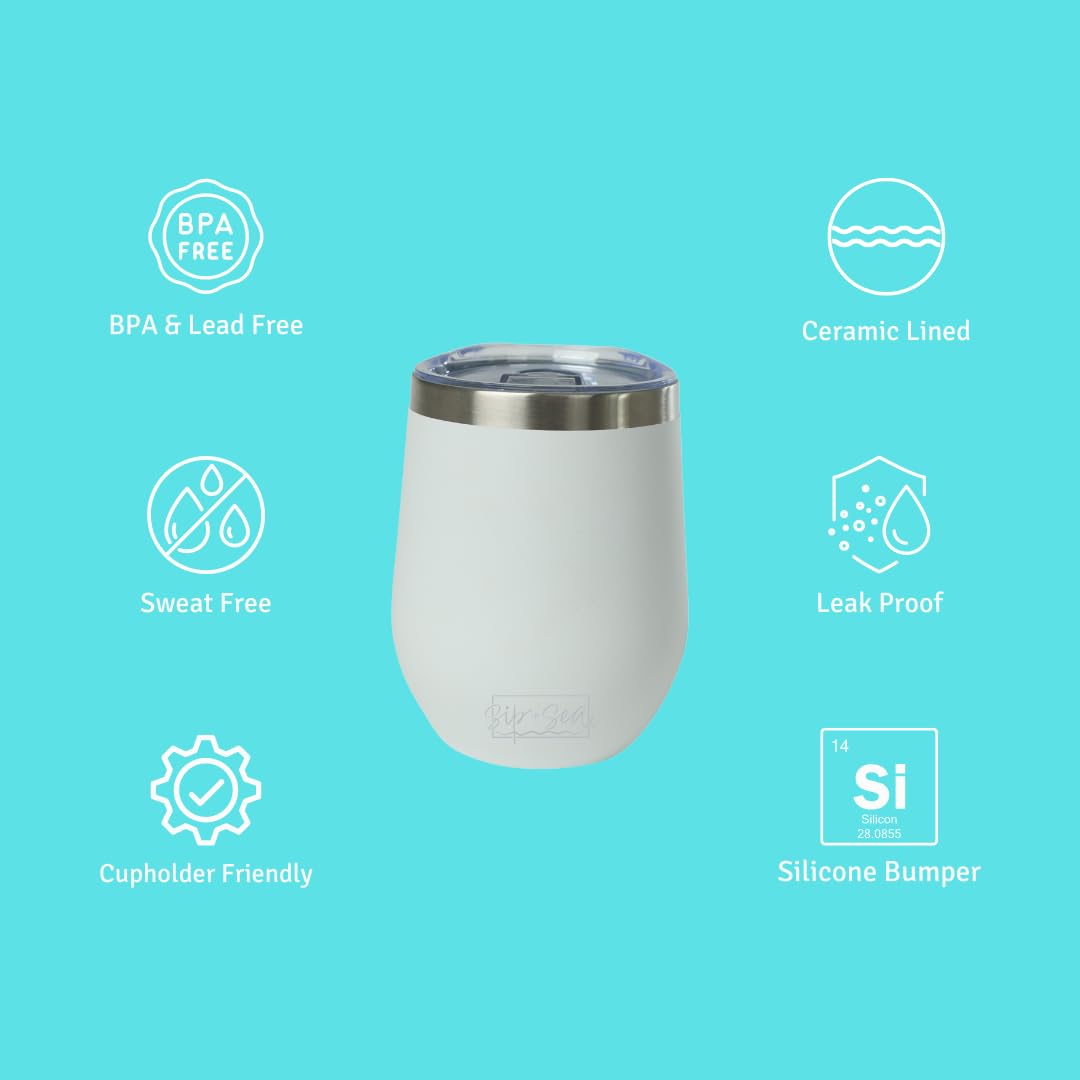 Amazon.com: Sip + Sea Antigua 12oz Stainless Steel Wine Tumbler